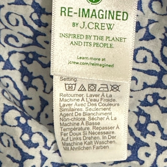 J. Crew sz med top, tunic boho style. Blue stripe Tie at the neckline. - Picture 12 of 13